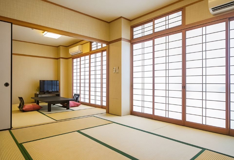Tatami room with a low table.