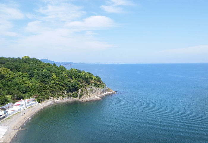 Coastal panorama below the inn.