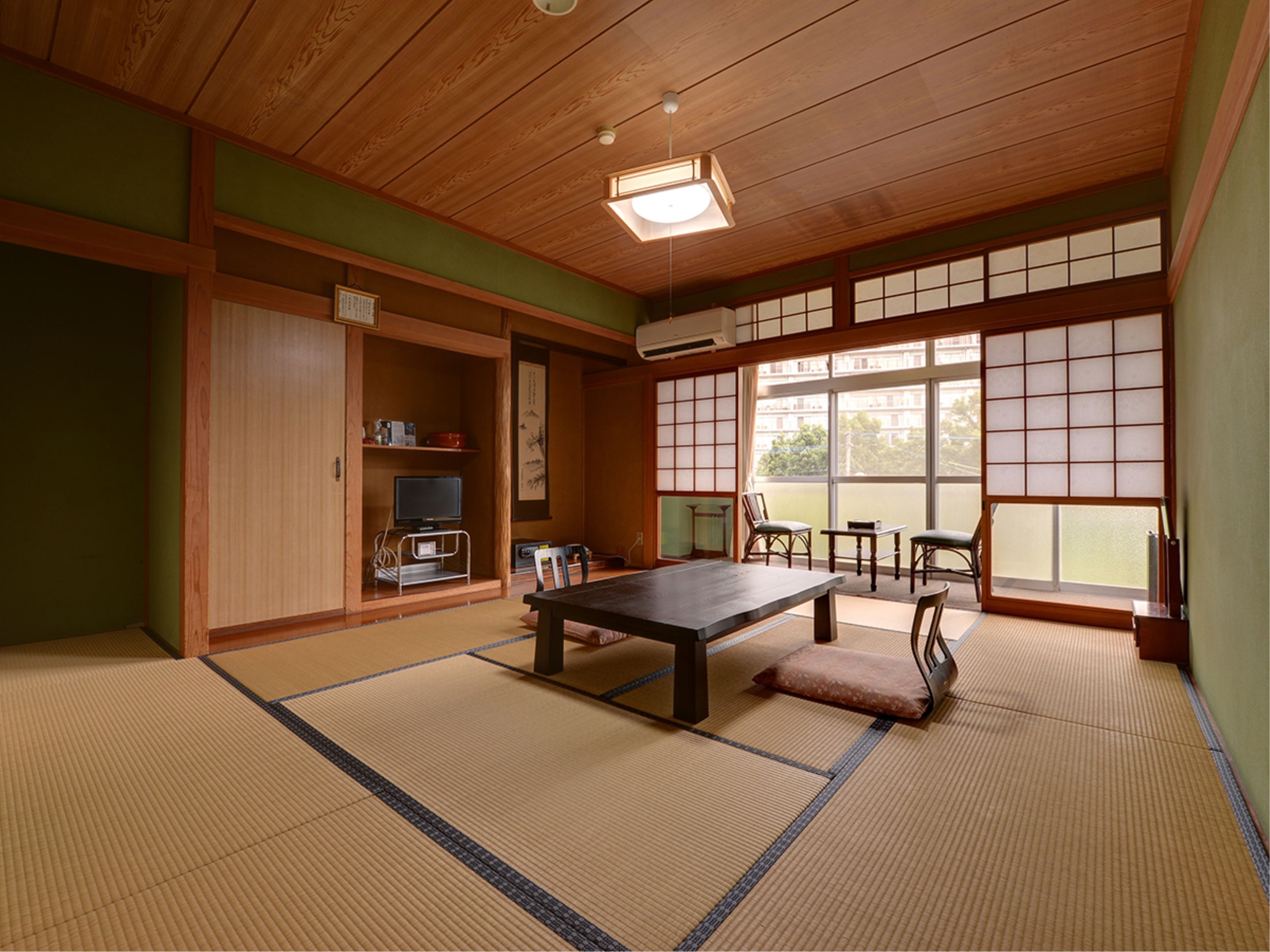 Tatami room with a low table.