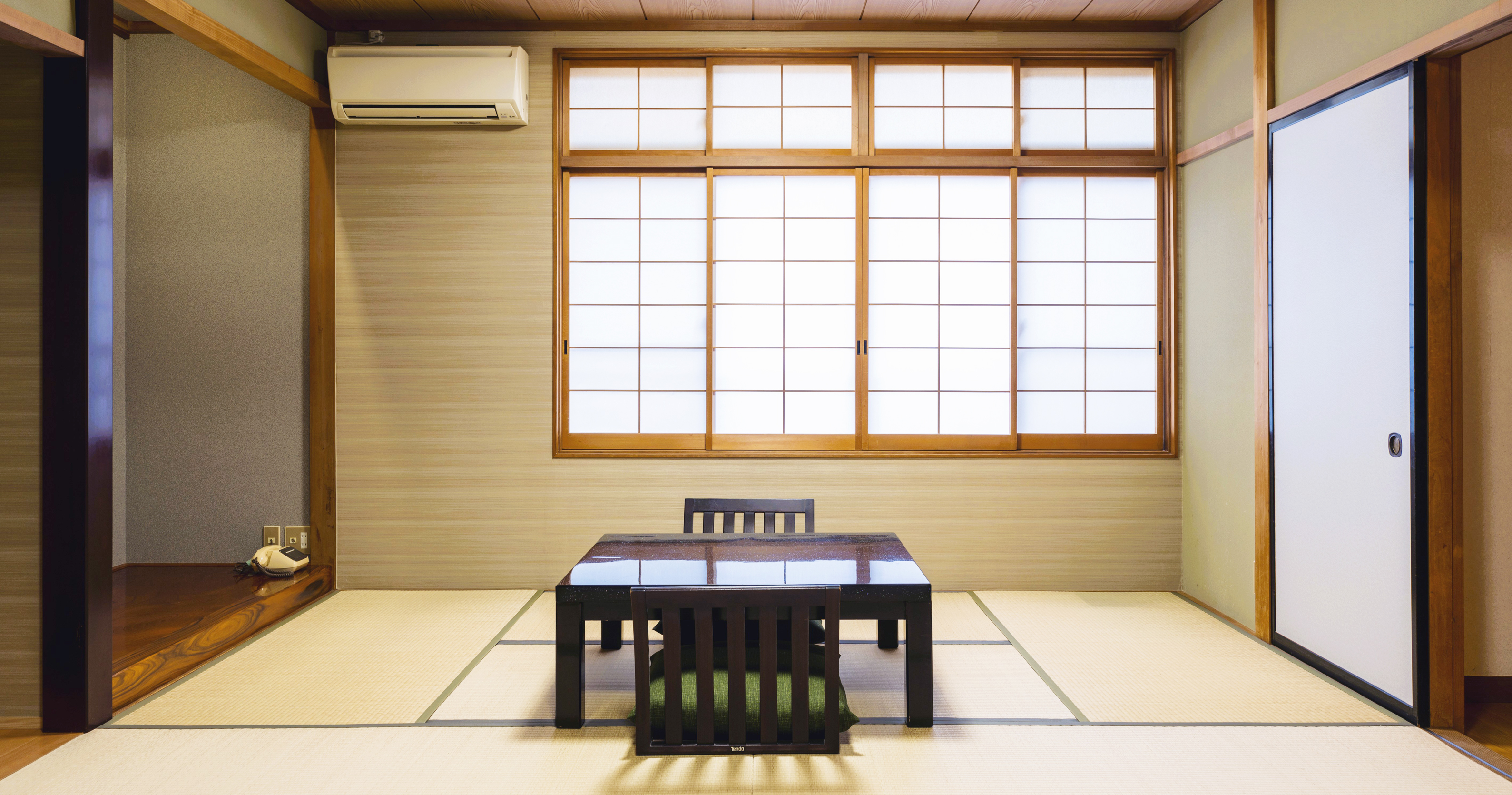 A tatami room with a low table.