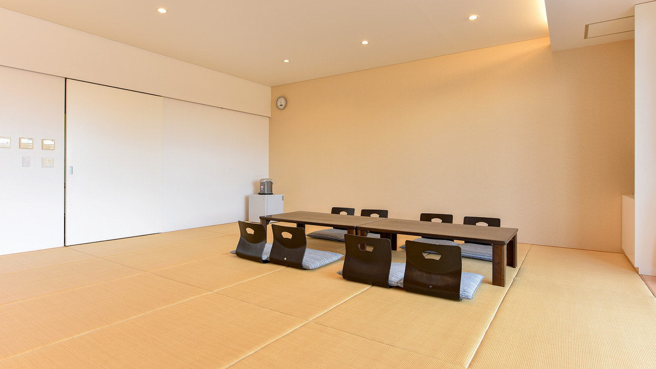 Tatami room with low tables.