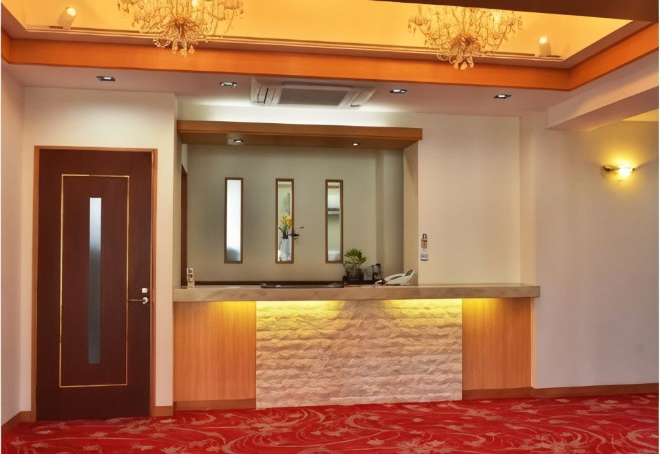 The reception desk.