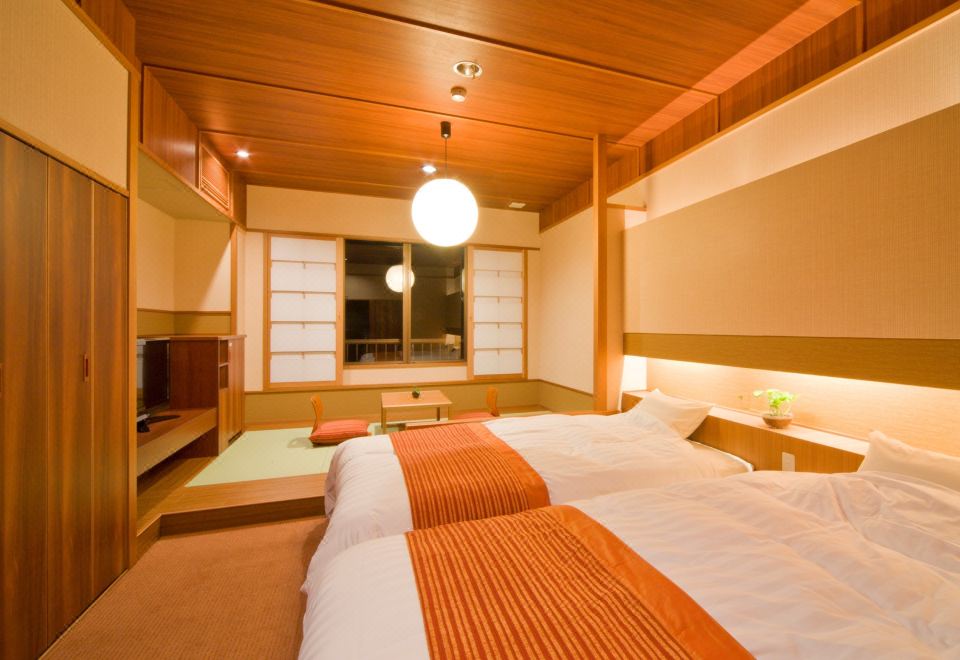 Guest room with beds.