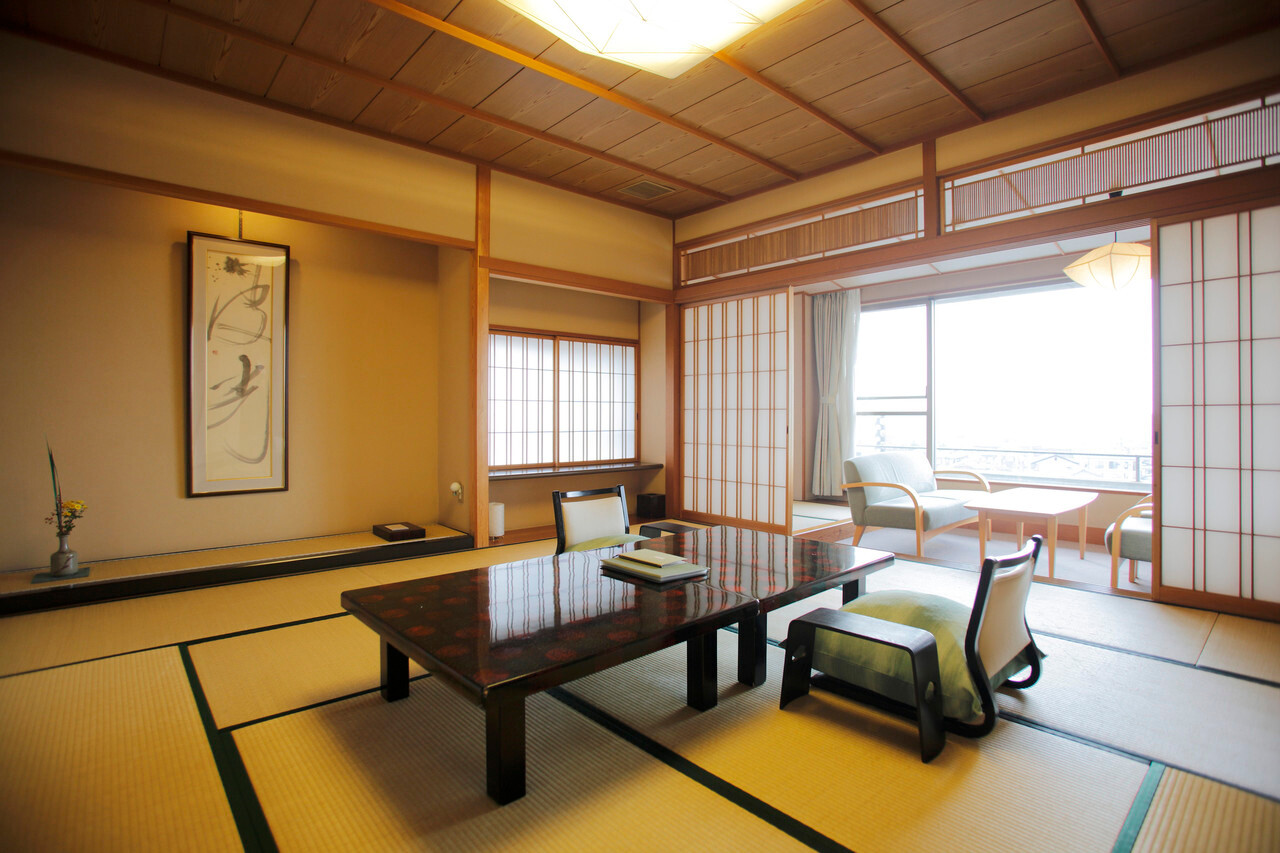 Tatami room with a low table.