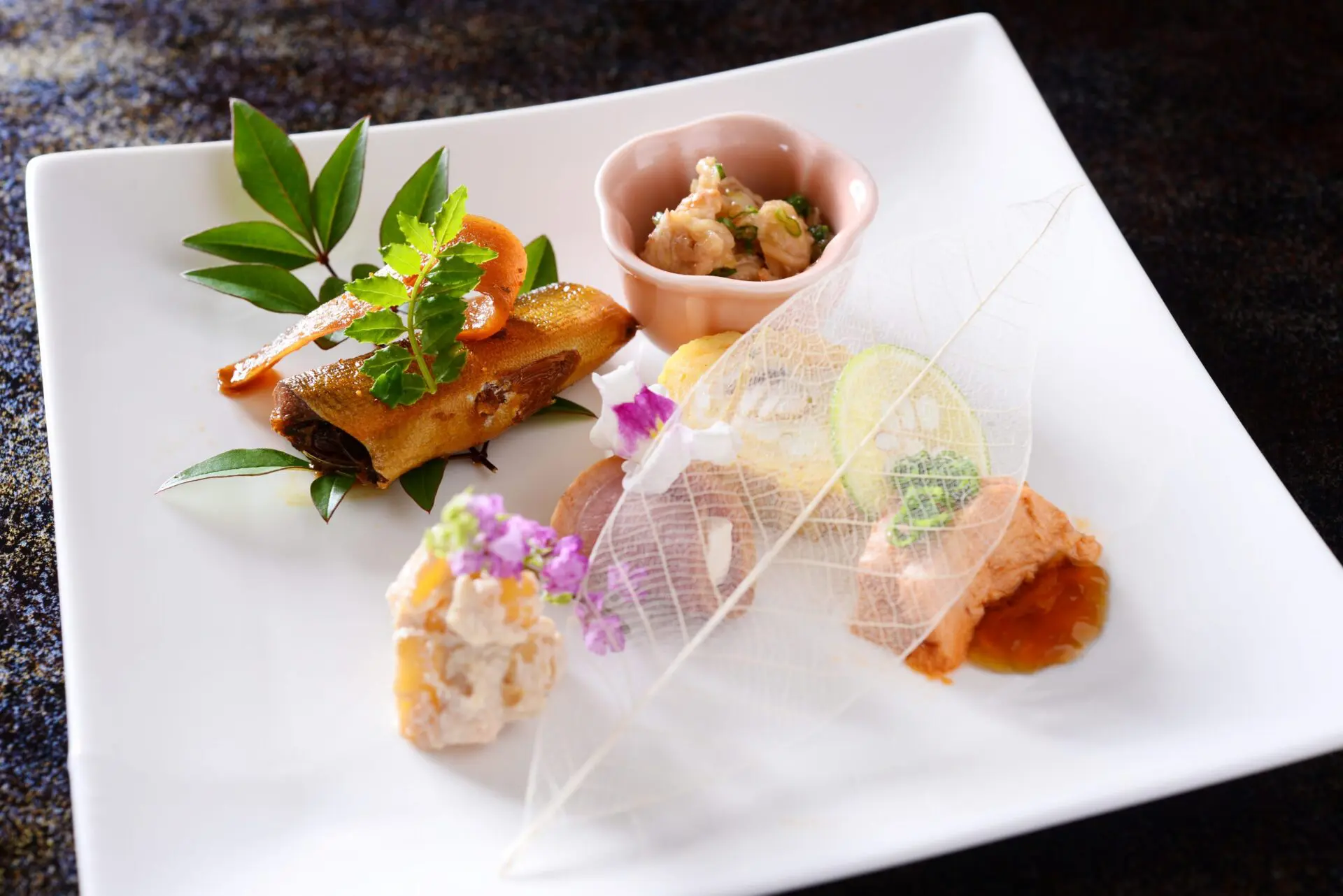 A plated Japanese meal.